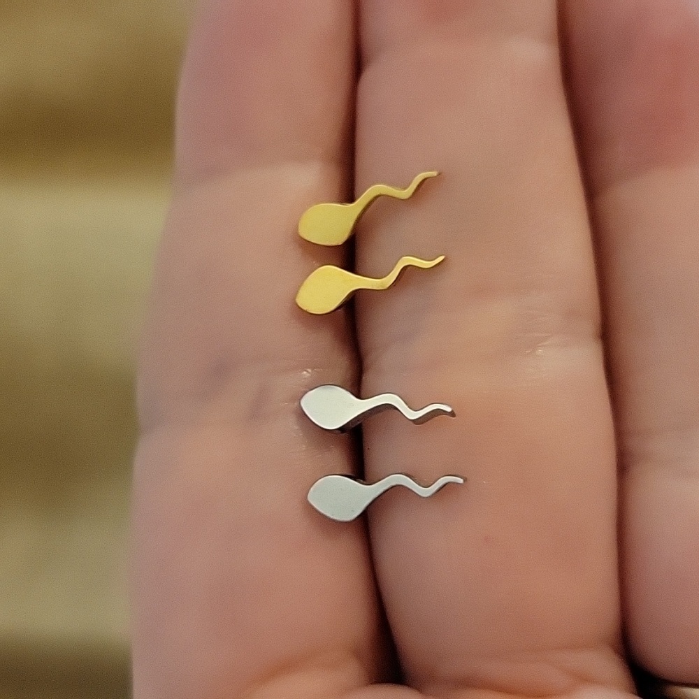 FERTILITY SPERM BIO LIFE STUD EARRINGS, choice of color - Picture 3 of 4
